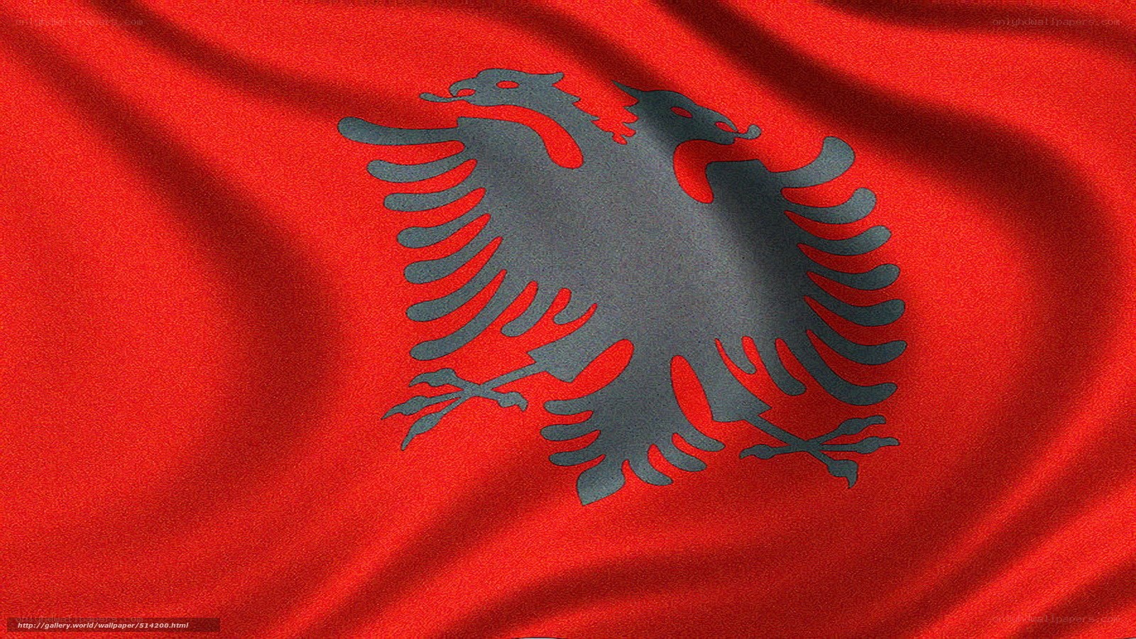 Albanian flag waving