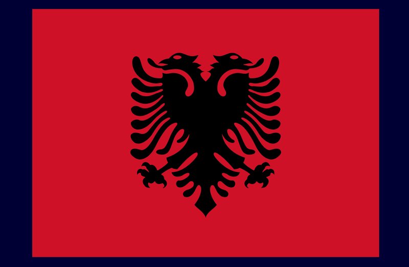 Albanian flag with double-headed eagle