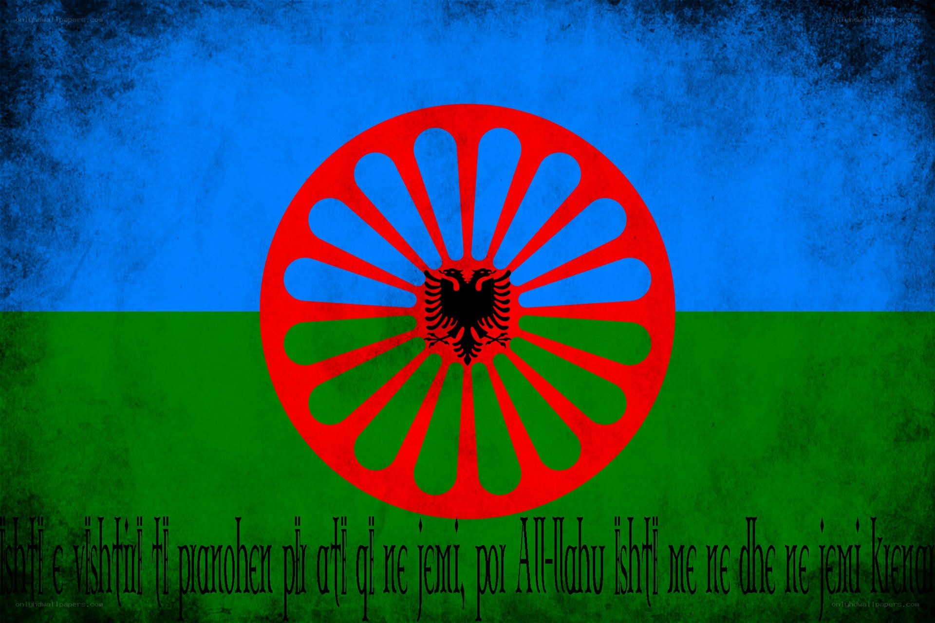 Albanian flag with emblem