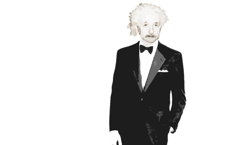 Albert Einstein in tuxedo