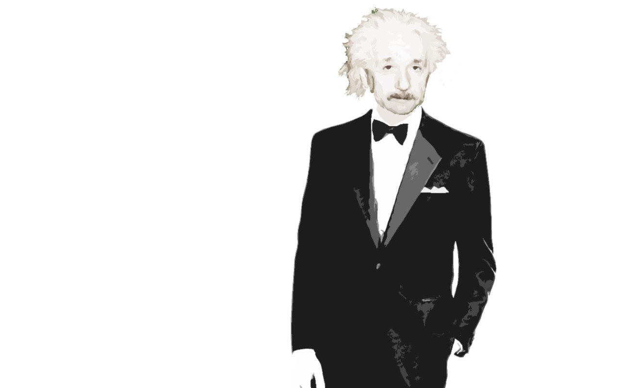 Albert Einstein in tuxedo