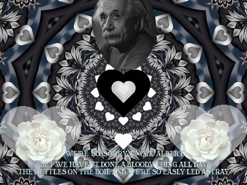 Albert Einstein Portrait — Black, Abstract