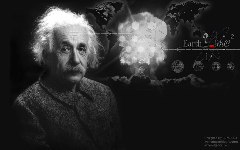 Albert Einstein Portrait — Black, Dramatic, Photograph