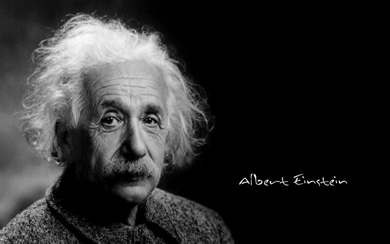 Albert Einstein Portrait — Black, Dramatic, Photograph, White Hair, Mustache, Coat