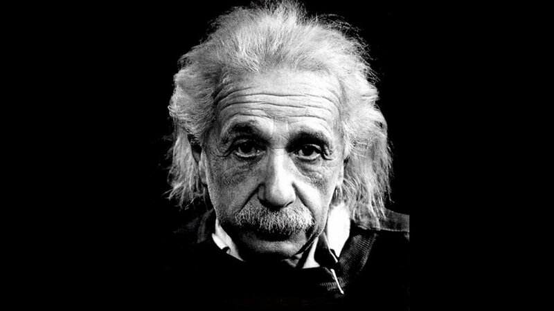 Albert Einstein Portrait — Black, Dramatic, Photograph, White Hair