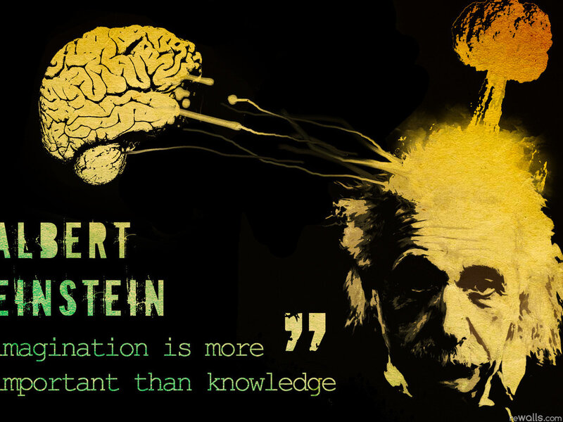 Albert Einstein Portrait — Black, Dramatic