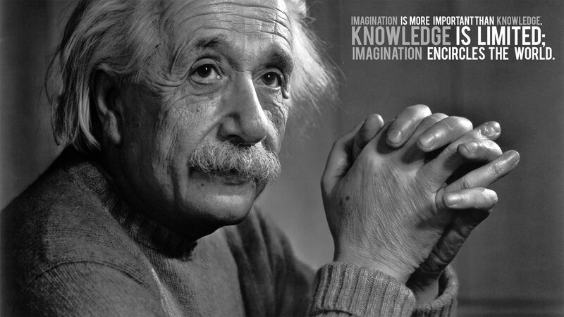 Albert Einstein Portrait — Black, Thoughtful, Photograph, Hands, Sweater