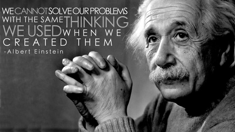 Albert Einstein Portrait — Black, Thoughtful, Photograph, Hands