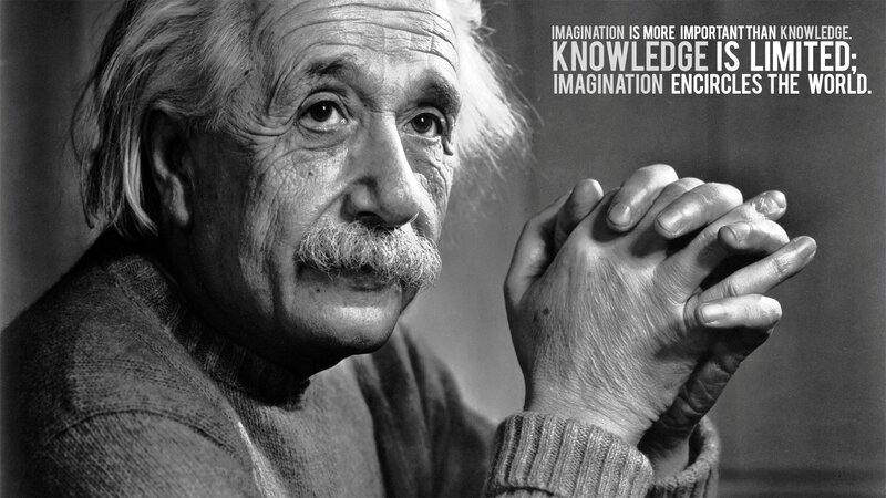 Albert Einstein Portrait — Black, Thoughtful