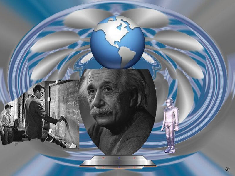 Albert Einstein Portrait — Blue
