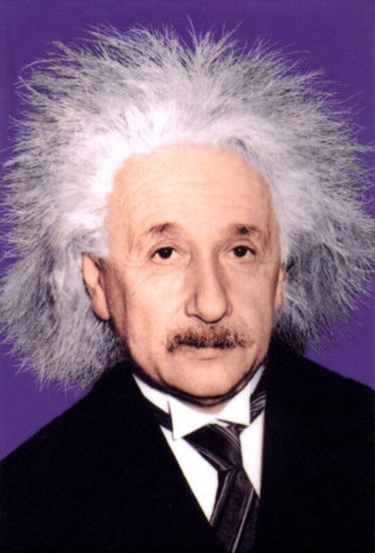 Albert Einstein Portrait — Purple