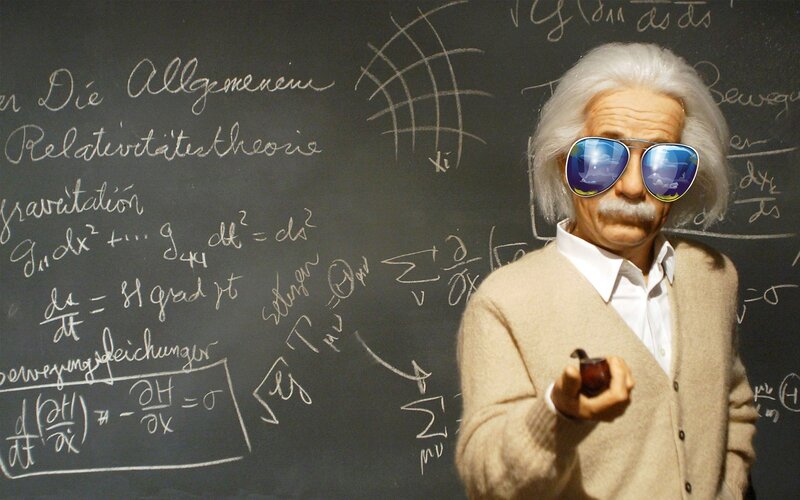 Albert Einstein with sunglasses
