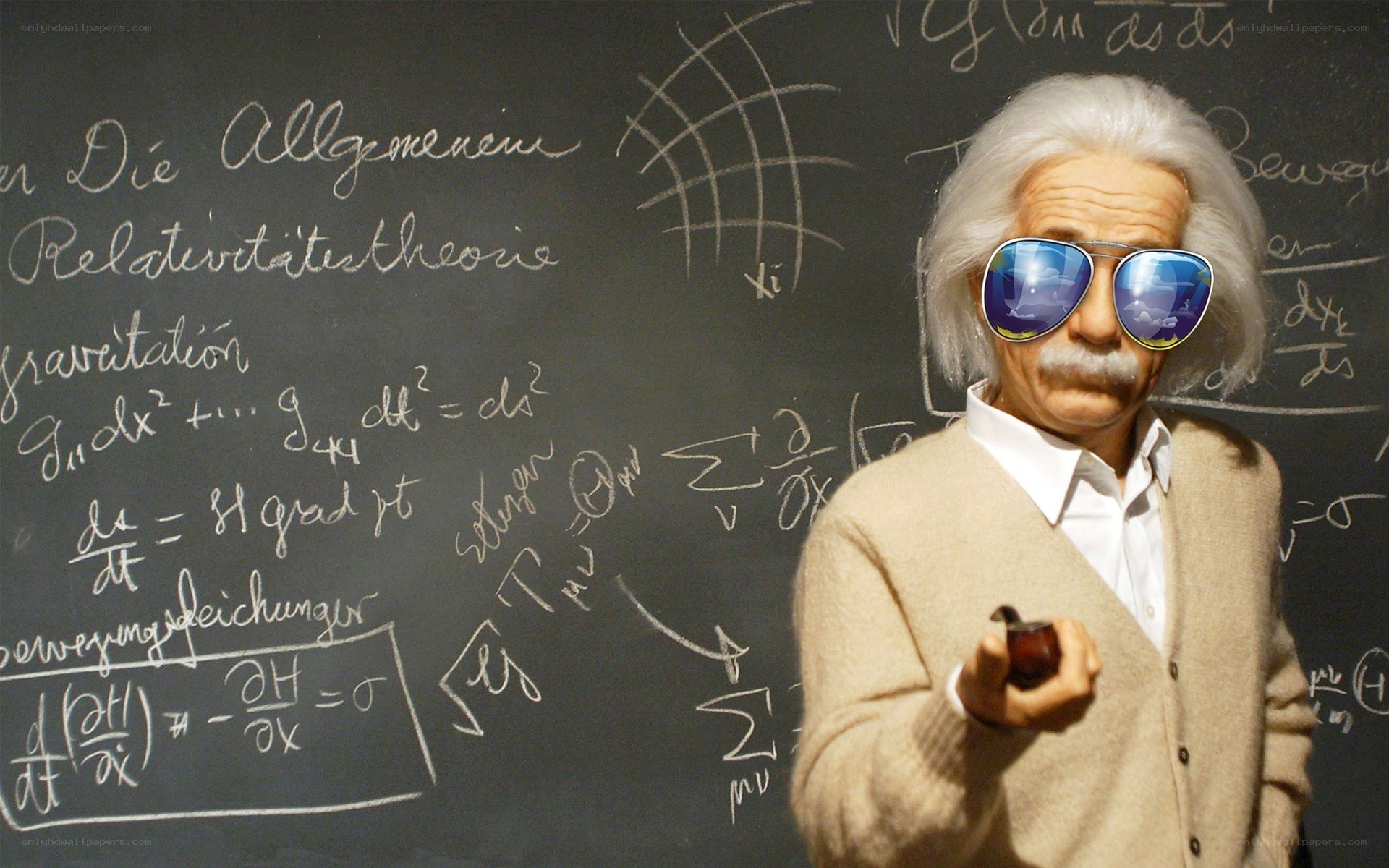 Albert Einstein with sunglasses