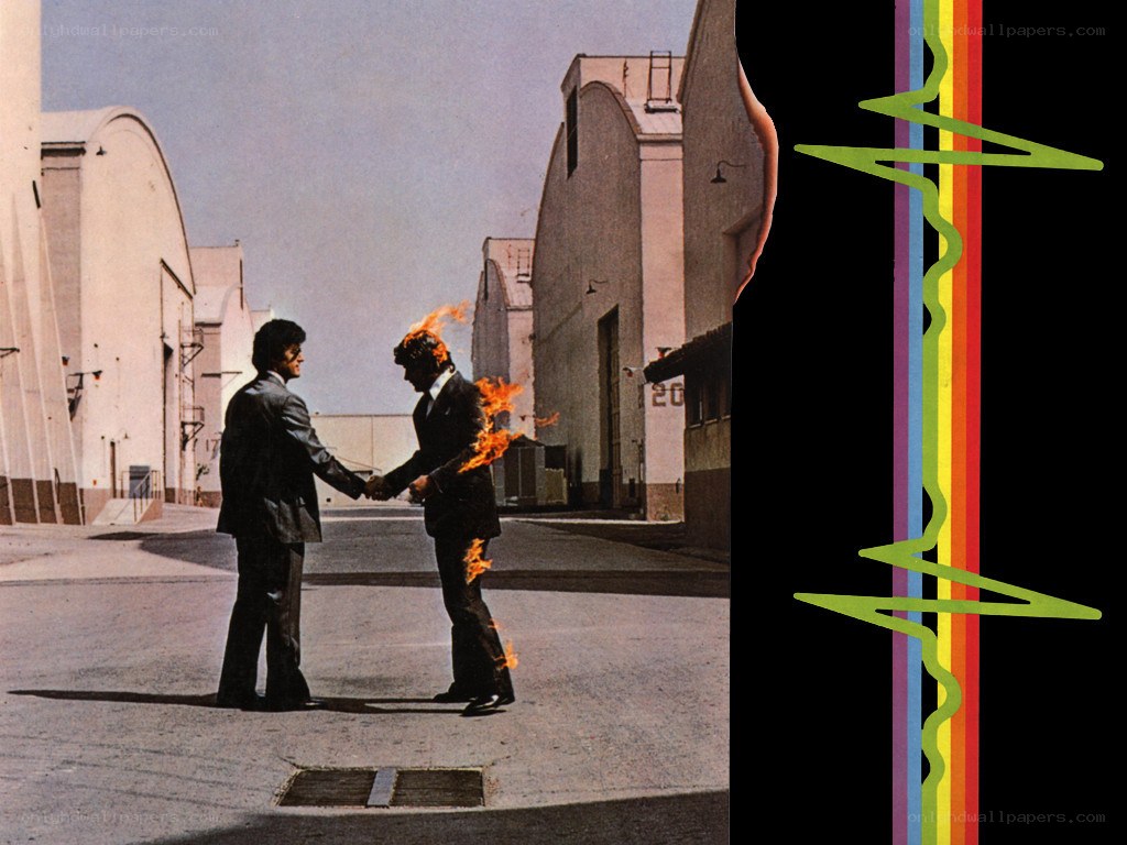 album cover with burning man