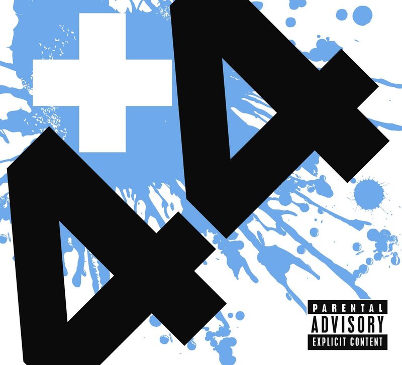 album cover with plus and x symbols