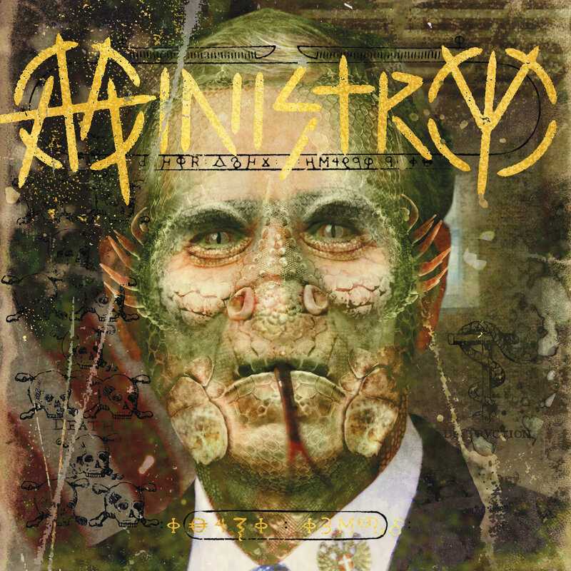 Album cover with reptilian face