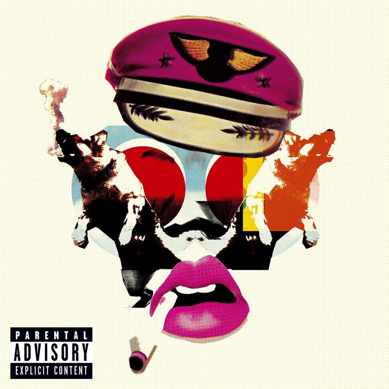 album cover with skull and lips