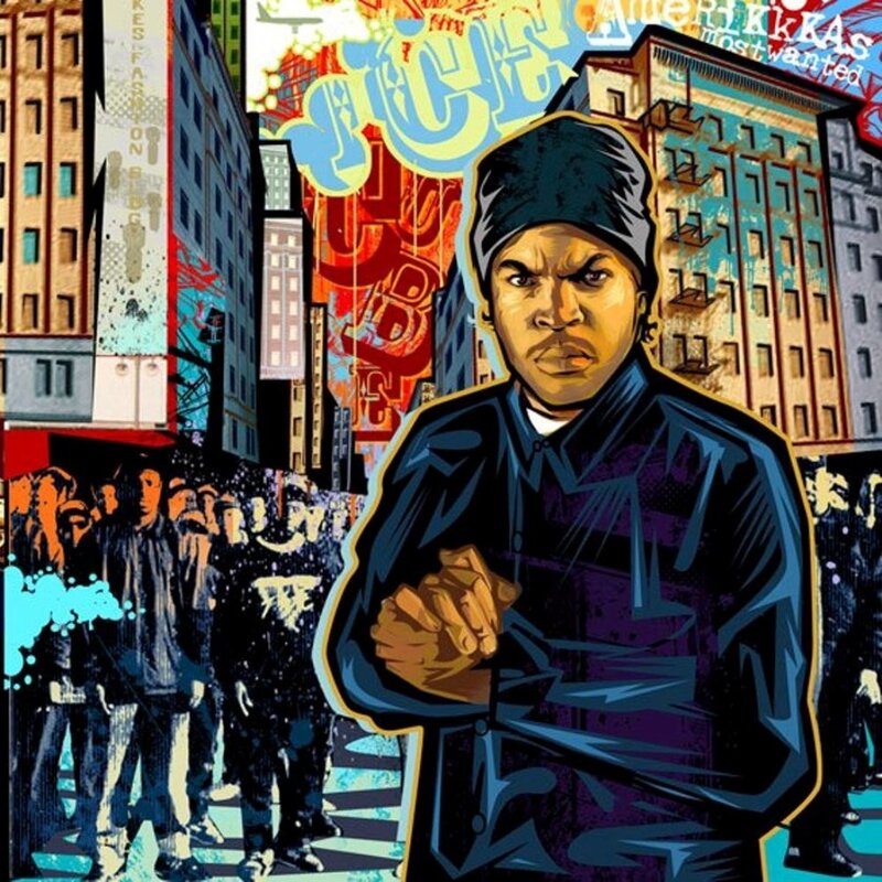 Album cover with urban art style