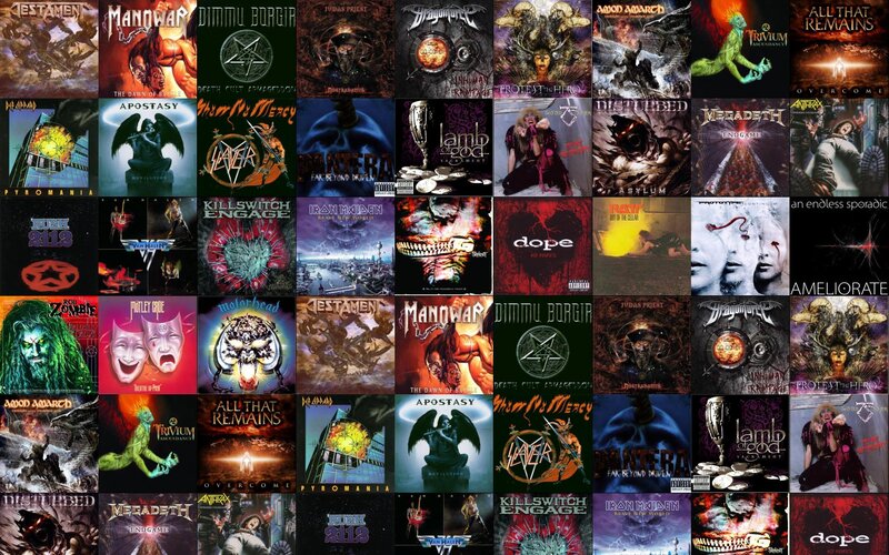 Album Covers Collage — Black, Dark, Illustration, Music