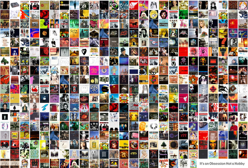 Album Covers Collage — Black, Organized
