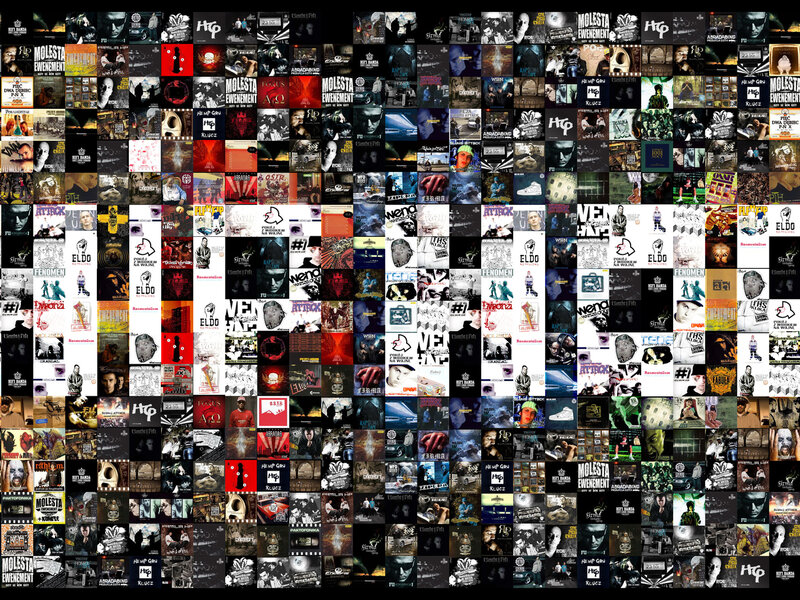 Album Covers Collage — Black
