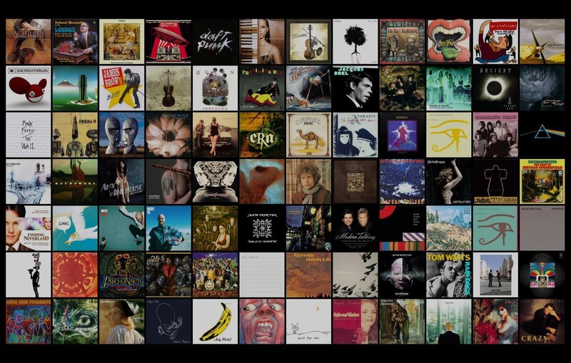 Album Covers Collage — Black, Visual