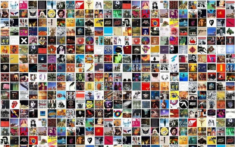 Album Covers Collage — White