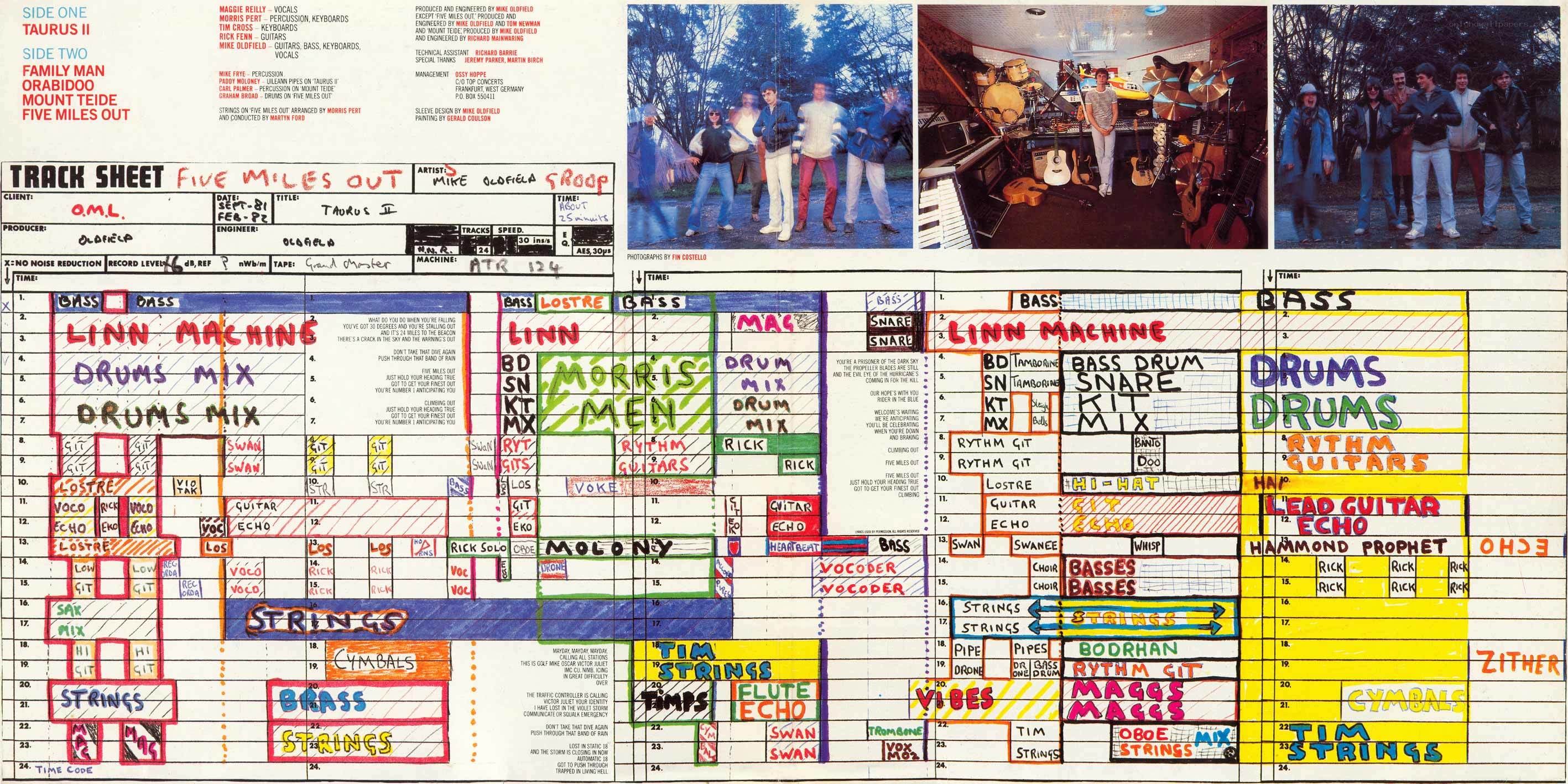 Album track sheet and photos