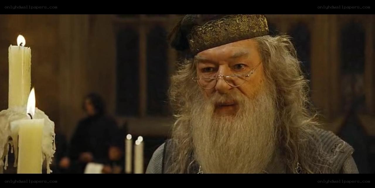 Albus Dumbledore in a candlelit hall