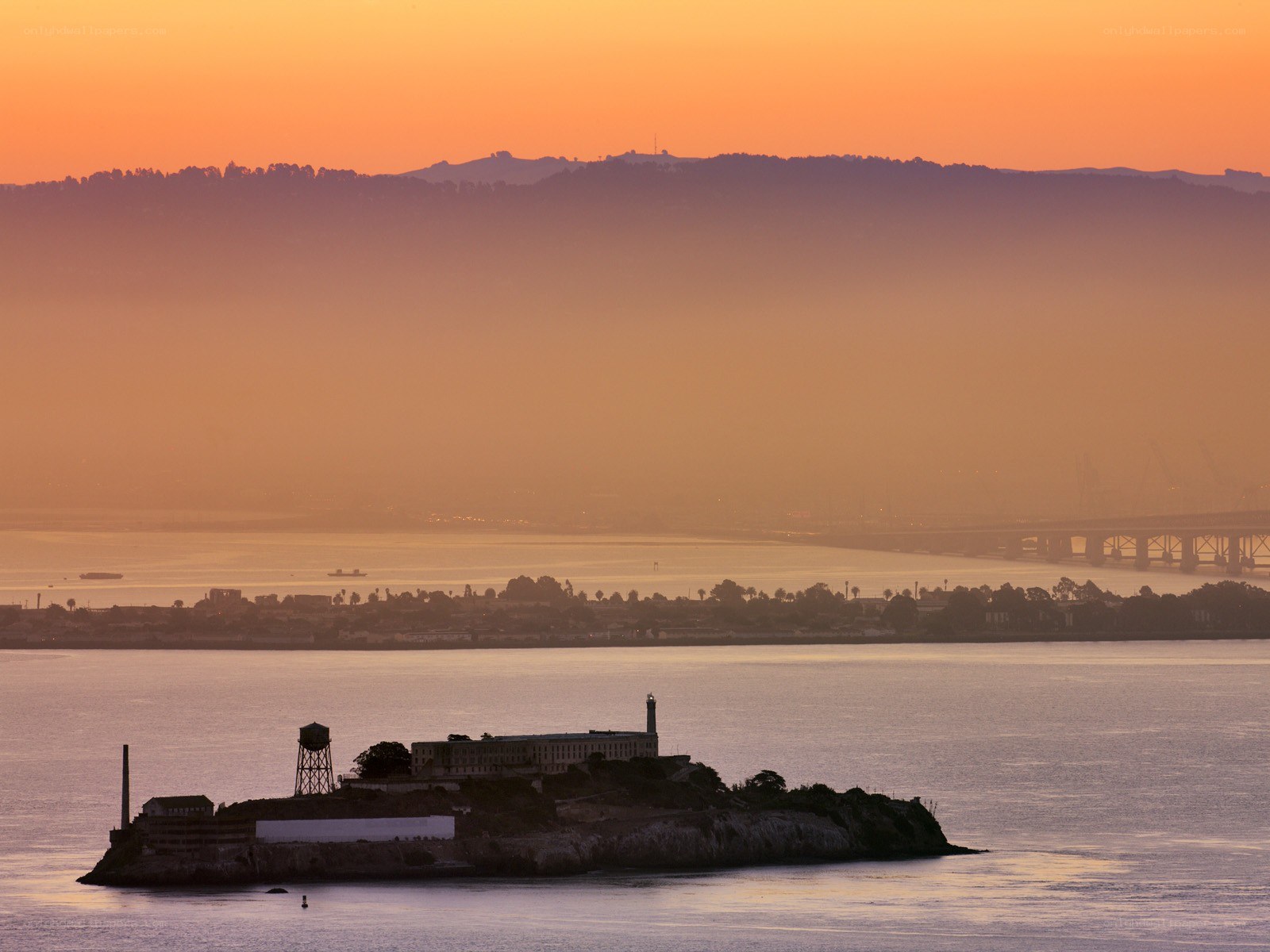 Alcatraz Island at sunset