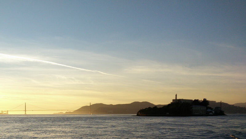 Alcatraz Island at Sunset — Blue, Serene