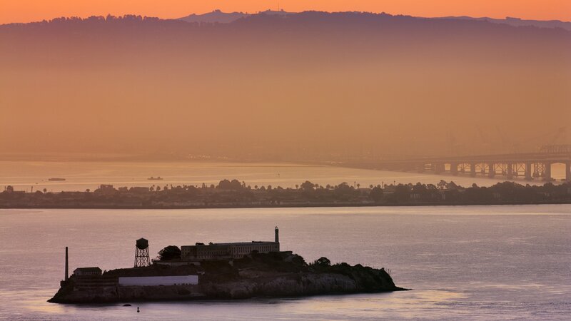 Alcatraz Island at sunset