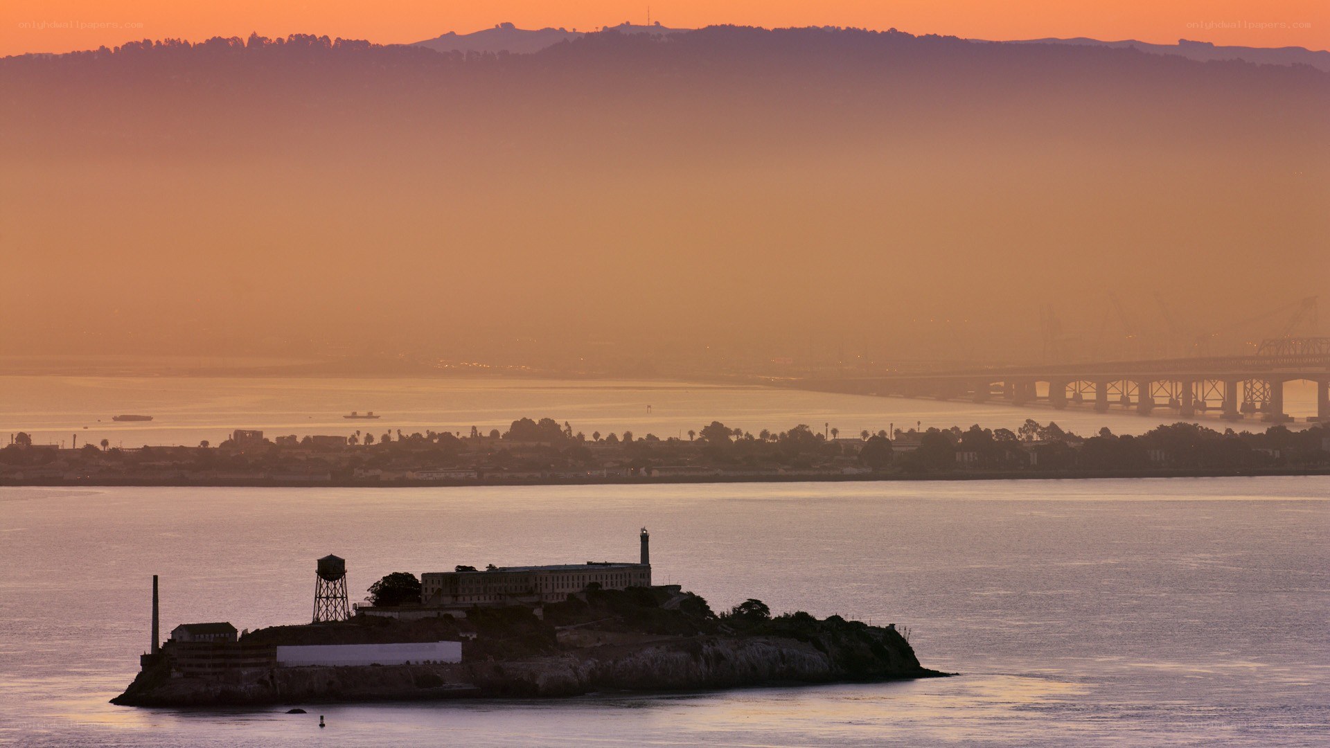 Alcatraz Island at sunset