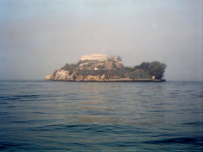 Alcatraz Island in fog