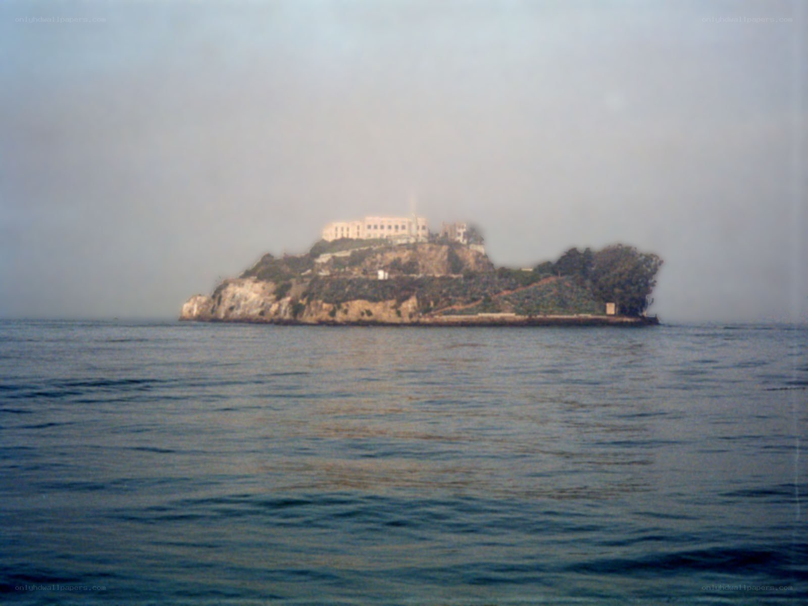 Alcatraz Island in fog