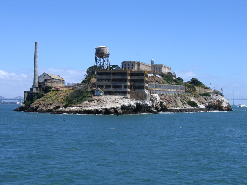 Alcatraz Island Prison — Blue, Serene, Afternoon, Photograph, Water Tower