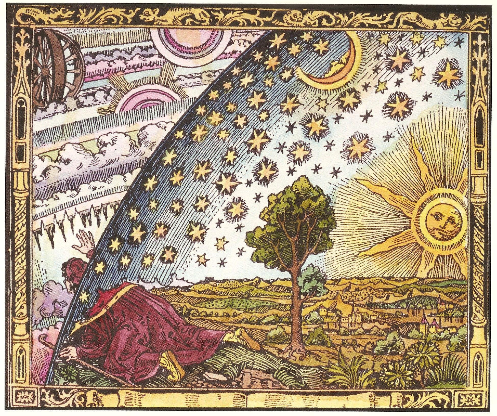 Alchemical celestial scene