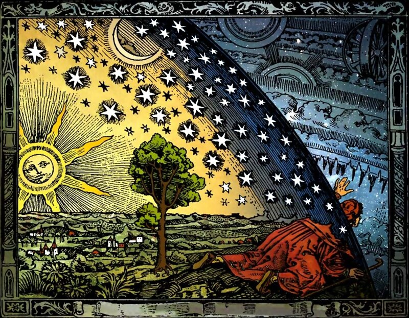 Alchemical celestial scene
