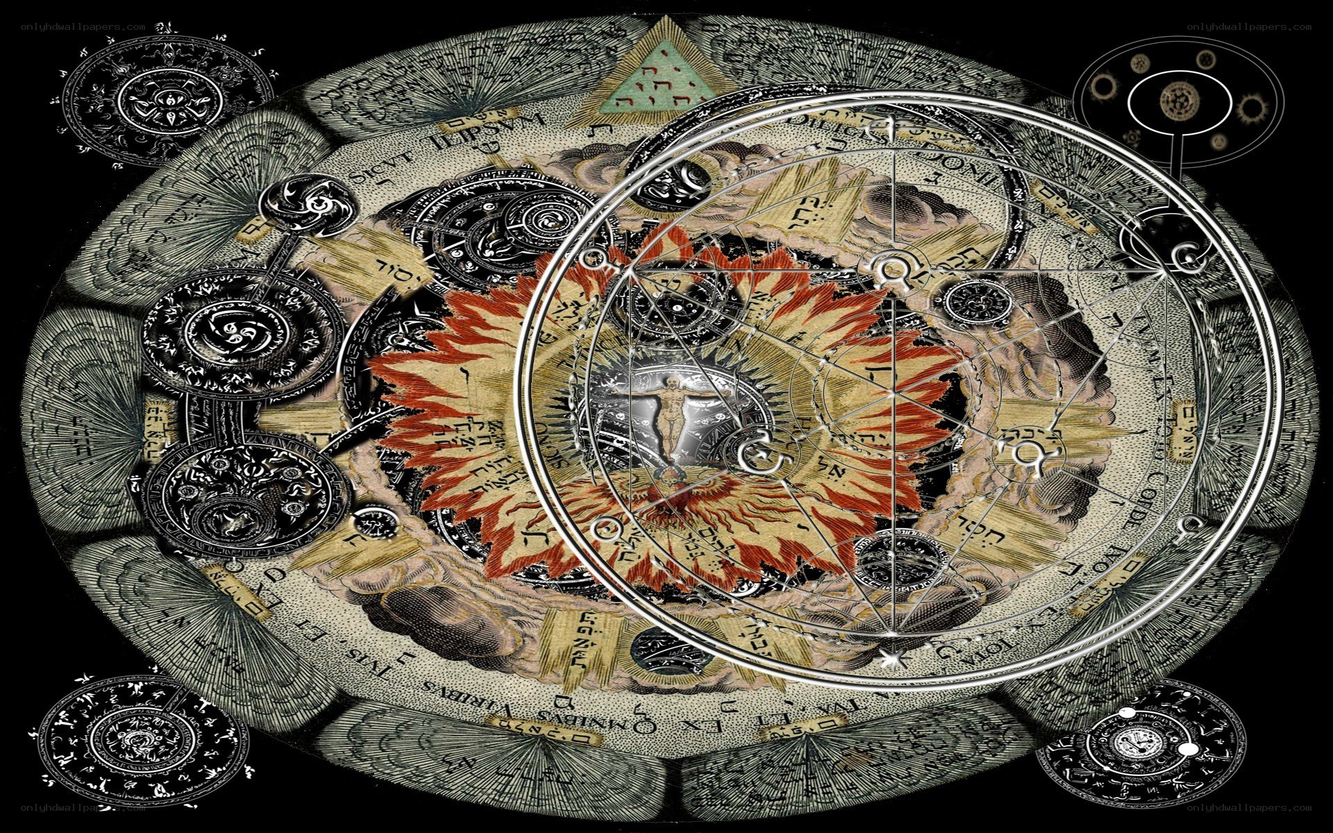 alchemical diagram with central figure