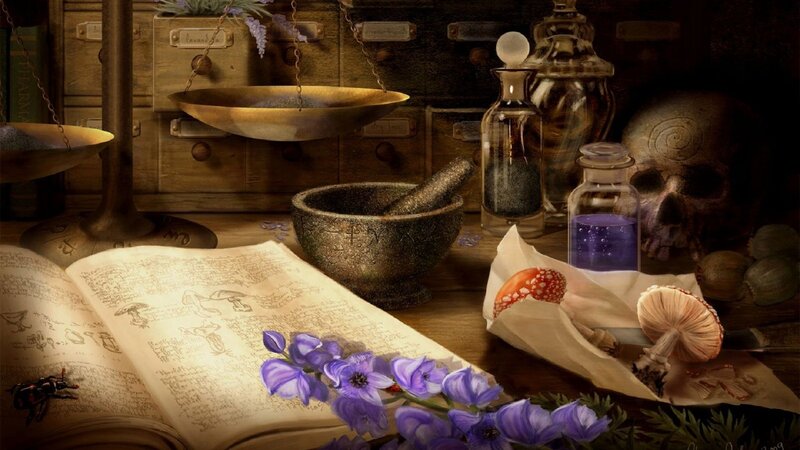 Alchemical Laboratory — Brown, Dramatic