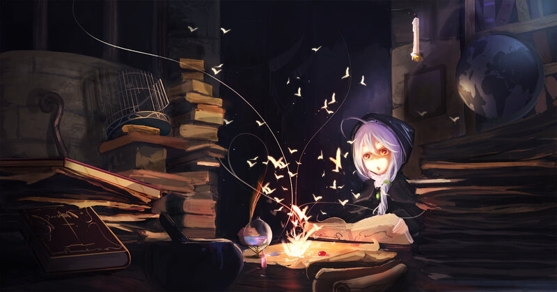 Alchemist Girl at Table