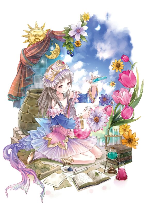 Alchemist girl with flowers