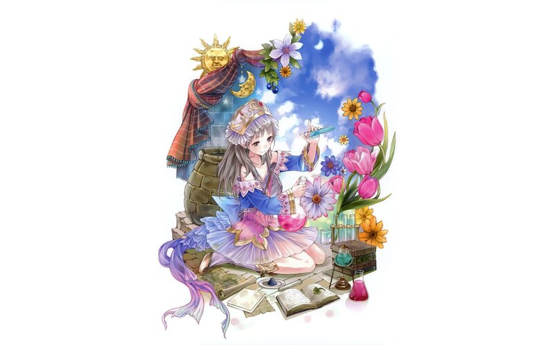 alchemy girl with flowers