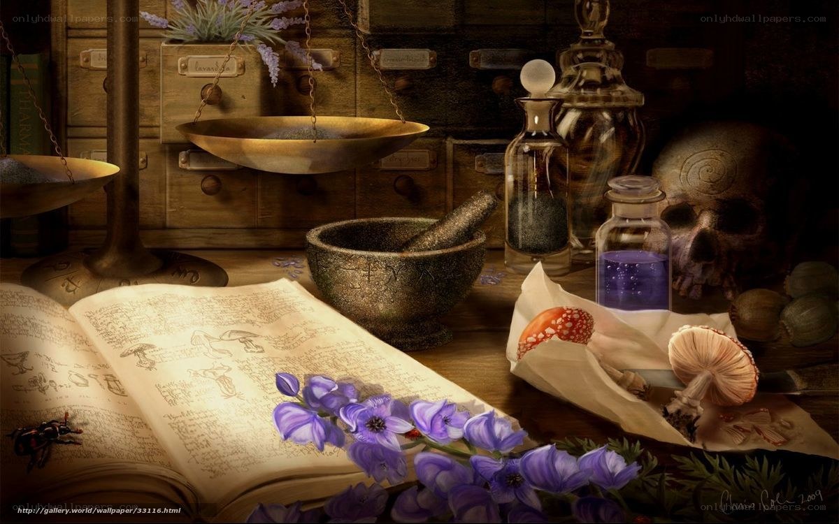 Alchemy lab still life