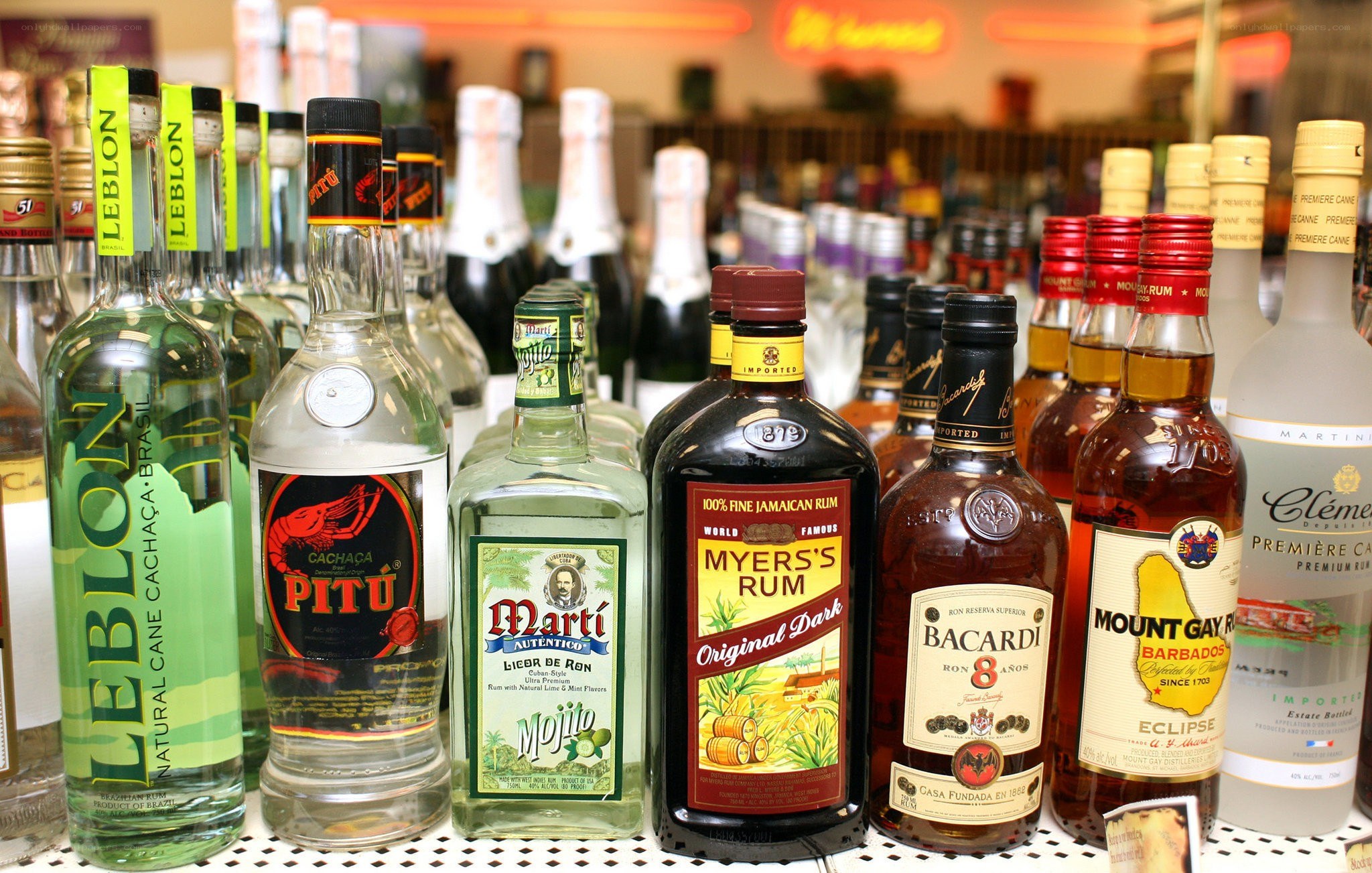 alcohol bottles on display