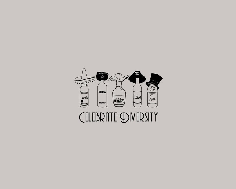 Alcohol Bottles with Hats