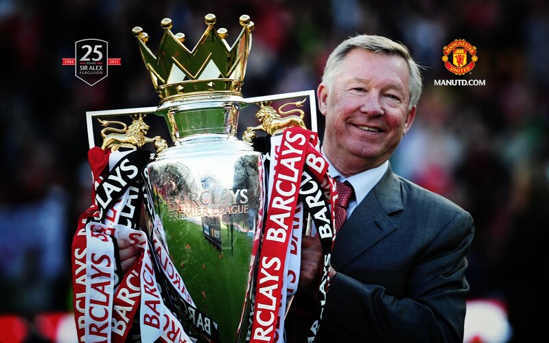 Alex Ferguson with Trophy