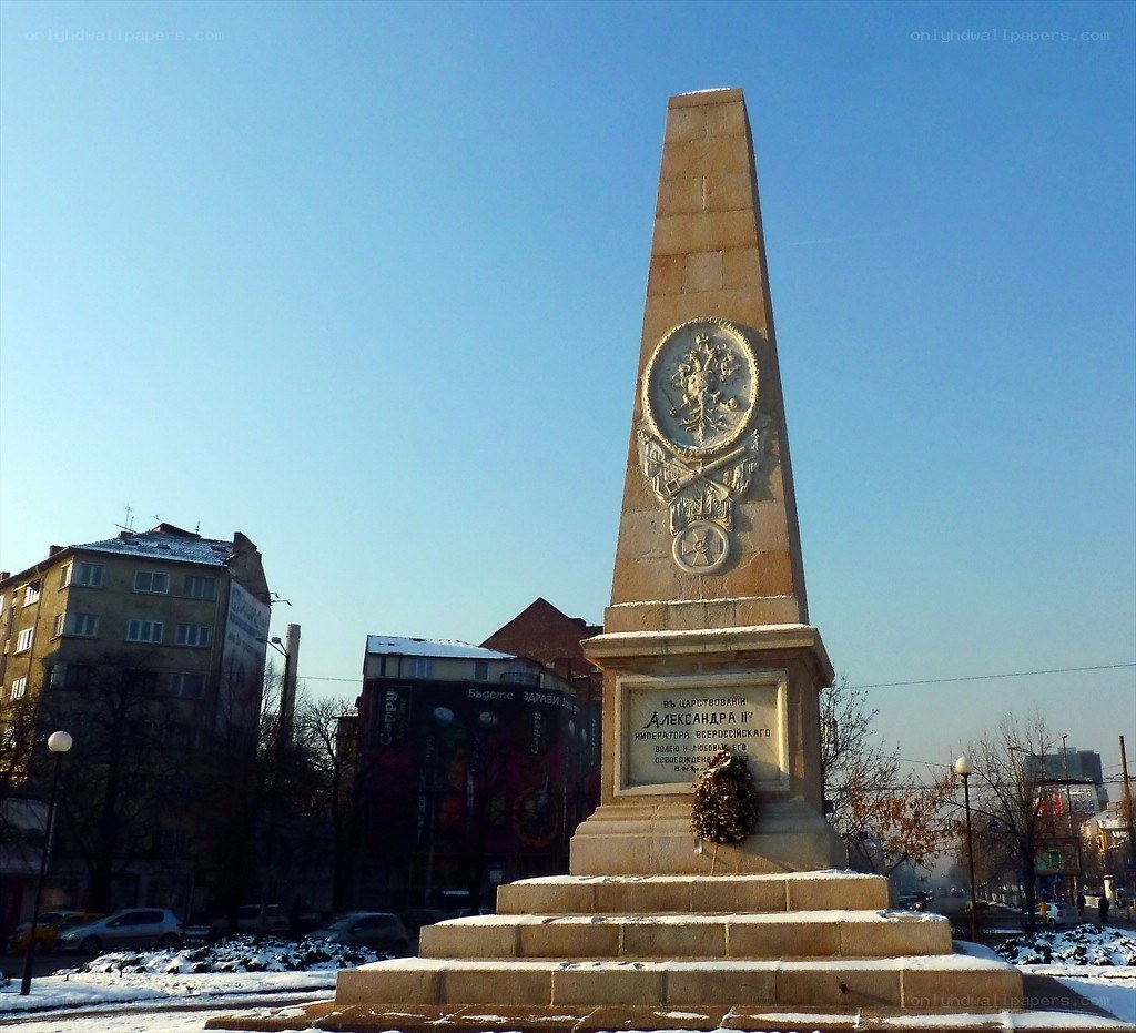 Alexander II monument in winter