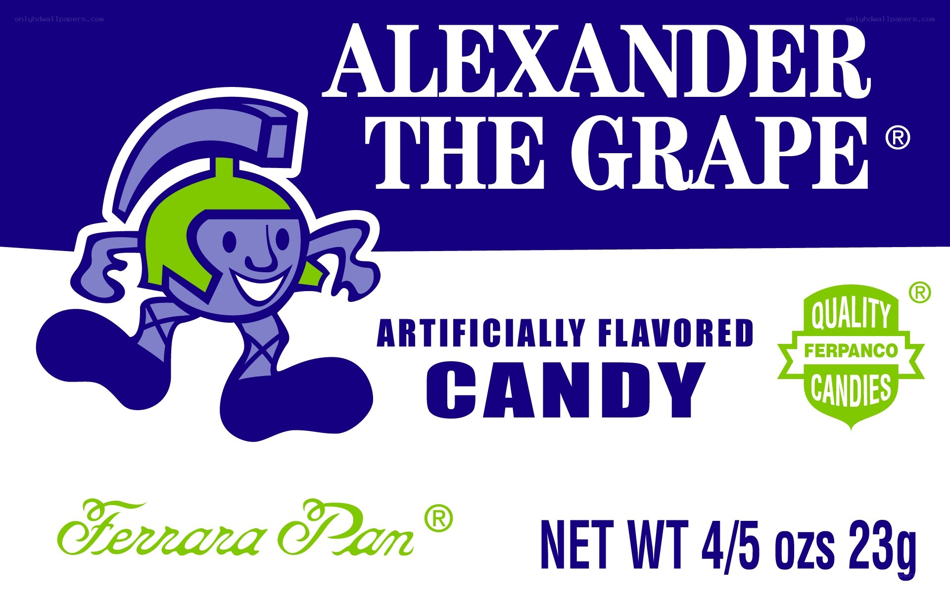 Alexander the Grape candy label