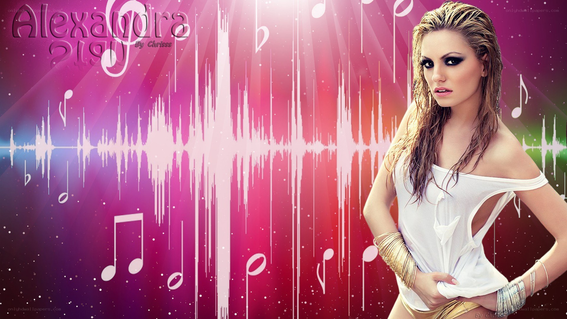 Alexandra in music-themed artwork